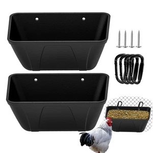 Hanging Fence Feeder for Chicken, Duck, Goat, Pig Poultry Feed Trough Chicken... - Picture 1 of 7