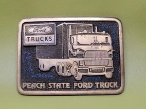 FIBBIA CINTURA SEMI CAMION ADEZY FORD 1977 VINTAGE - OTTONE MASSICCIO - Foto 1 di 5
