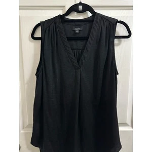 Alfani schwarze ärmellose Bluse Damen Größe Medium V-Ausschnitt - Bild 1 von 6