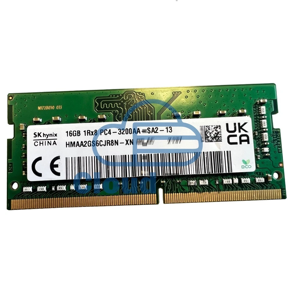 HMAA2GS6CJR8N-XN Hynix 16GB DDR4-3200MHz PC4-25600 SODIMM Unbuffered CL22 Memory - Image 1 of 1