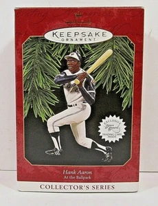 Vintage 1997 Hallmark Hank Aaron Atlanta Braves MLB Christmas Ornament Keepsake - Picture 1 of 7