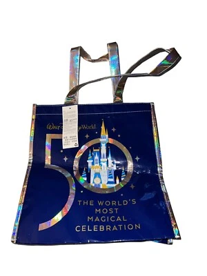  Bolso de Mano Walt Disney World 50 Aniversario Reutilizable Celebración Mágica Azul Foto 1 de 2