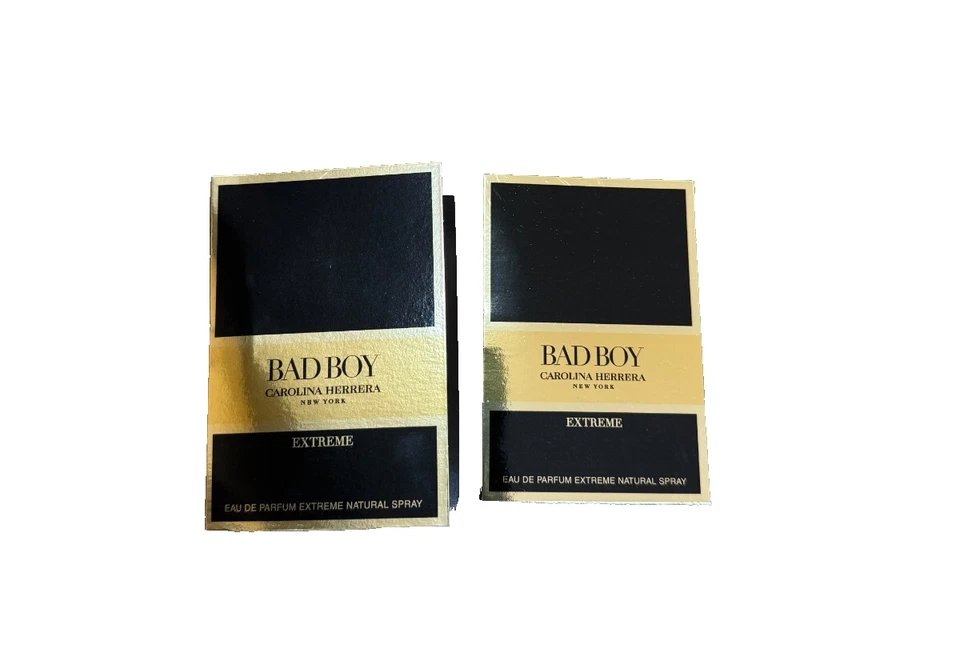 2 X Carolina Herrera Bad Boy 极限淡香水男士香水喷雾 0.05 盎司 — 第 1/1 张图片