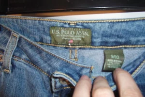 U.S. Polo Assn Straight Leg Blue Jeans women/ juniors Blue 9/10  - Picture 1 of 4