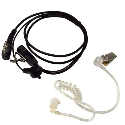 Hands Free Headset with Acoustic Tube Earpiece & PTT Mic for ICOM Radio Devices - Image 1 of 4