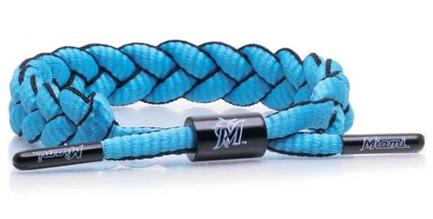 Rastaclat Baseball Miami Marlins Infield Braided Bracelet - Blue & Black Cover