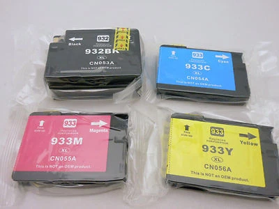 4 Stück HP 932XL BK 933 XL CMY Tintenstrahlpatrone für HP OfficeJet 7610 7110 6700 6100 - Bild 1 von 3