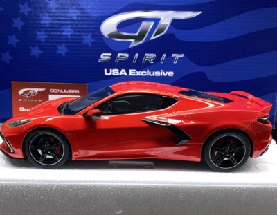 ACME/GT SPIRIT 1/18 Scale 2020 CHEVY CORVETTE C8 Resin Model TORCH RED - Image 1 of 4