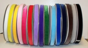 Velvet Polyester Ribbon 15mm wide 1m, 2m 5m lengths Lots of Colours - Picture 1 of 16