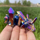 60g Titanium rainbow crystal cluster quartz crystal vug point reiki crystal deco