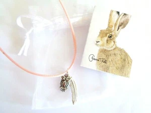 'OWL & FEATHER' PENDANT / NECKLACE - GIFT PACKAGED BY ARTIST WITH CARD INCLUDED - Picture 1 of 1