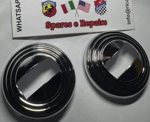 CLASSIC FIAT 500 126 DOOR RELEASE BEZEL TRIM DOOR HANDLE TRIM CHROME X2 NEW - Picture 1 of 2