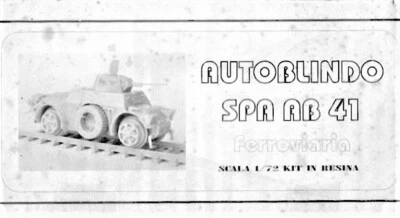 IL PRINCIPE NERO 72002 - AUTOBLINDO SPA AB 41 FERROVIARIA - 1/72 RESIN KIT - Immagine 1 di 2