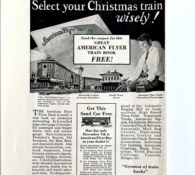 American Flyer Train Toys Christmas 1929 Advertisement Railroad DWCC18 - Image 1 of 2