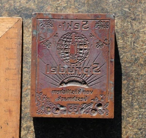 Sekt Sprudel Kupferdruckstock Galvano Druckstock Klischee Druckplatte Bleisatz - Bild 1 von 1