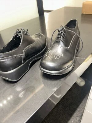 Dromedaris Chunky Size 10 Women's Black Platform Shoes 90s Academia Preppy Work - Image 1 of 4