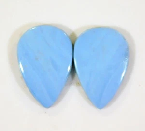 17 Cts Natural Blue Opal Pair Pear Cabochon Gemstone Jewelry Making DH=347 - Picture 1 of 7