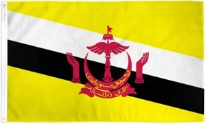 "BRUNEI DARUSSALAM" flag 2x3 ft polyester banner sign Bruneian UN United Nations - Picture 1 of 8