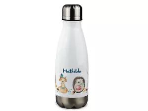 Trinkflasche Kinder personalisiert Name Waldtiere Fuchs Geschenk Einschulung - Bild 1 von 8