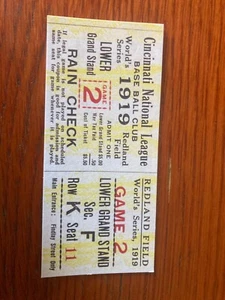 REPLICA 1919 White Sox "Black Sox" WORLD SERIES Full Ticket -- Buy 1 Get 1 FREE - Picture 1 of 1