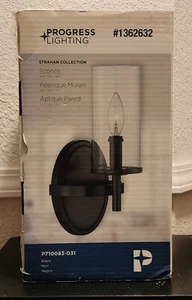 Progress Lighting Strahan 1-light Wall Sconce With Clear Glass Black - Picture 1 of 5