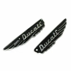 For Ducati Scrambler Petrol Gas Fuel Tank Badge Motiv Emblem Set Alloy BLACK - Picture 1 of 6