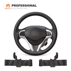 Black Genuine Leather Car Steering Wheel Cover for Honda CR-Z CRZ 2011-2013 - Bild 1 von 9