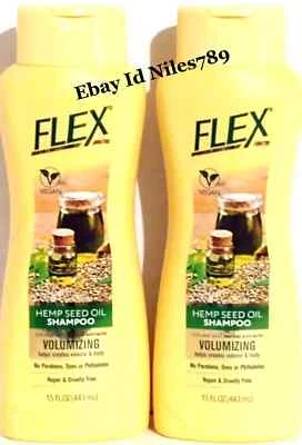 2x Champú vegano ACEITE DE SEMILLA DE CÁÑAMO de Flex extractos de hierbas 15 fl oz cada uno Foto 1 de 2