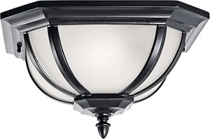 Kichler Lighting 9848BK Salisbury Outdoor Ceiling Light Black - Picture 1 of 2