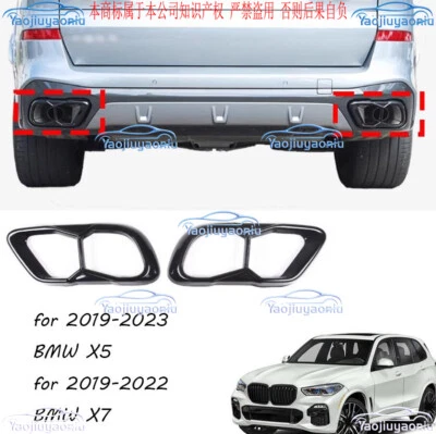 Black M60 Style Rear Exhaust Muffler Tip End Pipe Outlet For 2019-2023 BMW X5 7 - Image 1 of 4