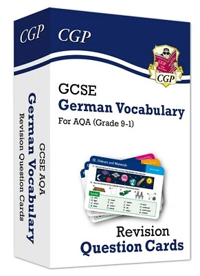 GCSE AQA German Vocabulary Revision Question Cards Key Stage 4 CGP - Image 1 of 4