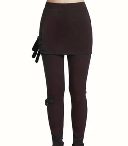 Solid High Waist Women's Skirted Leggings w/ Buckles Sports Skort Golf Tennis - Picture 1 of 2