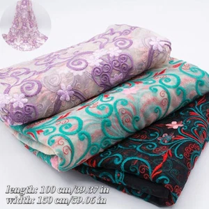 Lace Guipure Embroidery Fabric Floral for DIY Wedding Dress Costume By Metre - Picture 1 of 10