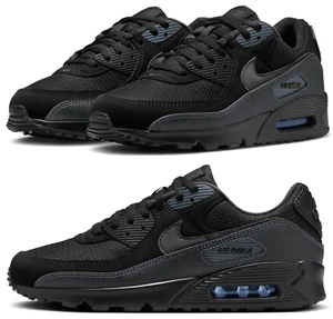 New NIKE Air Max 90 Reflective Men's Athletic Sneakers triple black size 10 - Picture 1 of 11
