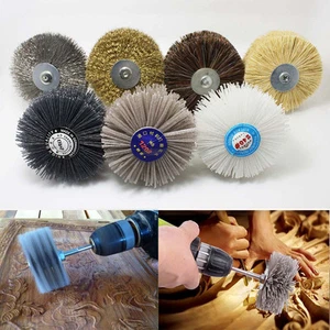 Juego de pulido de cepillo de rueda abrasiva de vástago de 80 mm de diámetro de 6 mm para herramienta de madera de piedra - Imagen 1 de 14