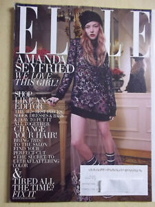 august 2013 ELLE Amanda Seyfried sexy cover Jessica Miller " You Pick condition 
