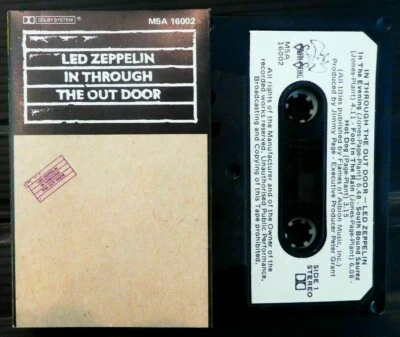 LED ZEPPELIN In Through The Out Door CASSETTE Australian 1st PAPER LABELS Swan  - Image 1 of 3