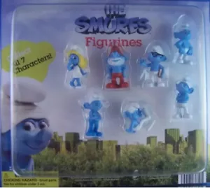 "Lote de los 7 MINI FIGURAS PITUFOS LLAVERO CREMALLERA MOCHILA TIRADORES 2011 PELÍCULA 3D 2""" - Imagen 1 de 21