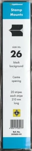 Lighthouse Black split back stamp mounts- 210mmx26mm -20 per pkg-new - Picture 1 of 1