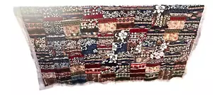 vtg Hawaiian barkcloth patchwork woody car hula girl print bed or table cover - Picture 1 of 10