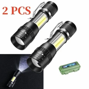 1- 2x Taschenlampe LED Aufladbar USB Super Hell Taktisches Fackel Lumen Akku NEU - Bild 1 von 15