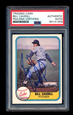BILL CAUDILL SIGNED 1981 FLEER PSA/DNA AUTOGRAPHED CHICAGO CUBS TOUGH - Image 1 of 2