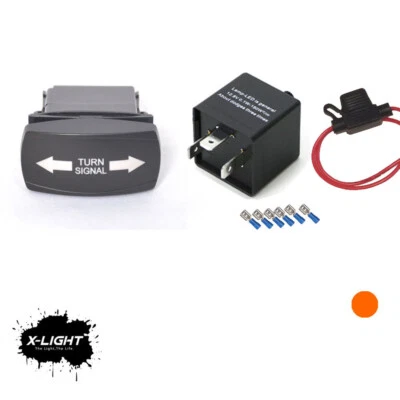 Universal Rocker Switch LED Turn Signal Kit UTV SXS Side by Side Golf Car Cart - Image 1 of 4