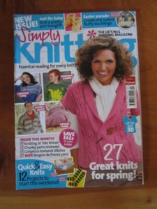 KNITTING PATTERN BOOK SIMPLY KNITTING ISSUE 65 APRIL 2010 * MUST SEE - Picture 1 of 1