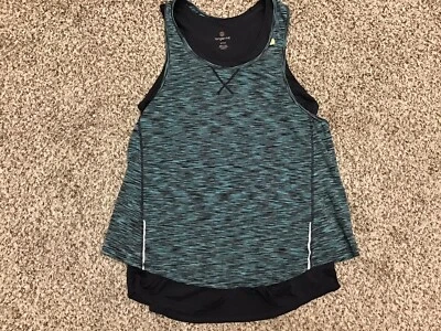 Camiseta sin mangas Tangerine Racer Back para mujer 2 piezas PEQUEÑA atlética verde azulado negra correr Foto 1 de 4