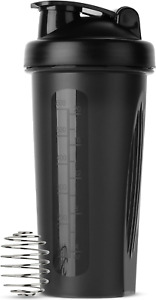 28oz Leakproof Shaker Bottle w/ Blender Ball (Black)