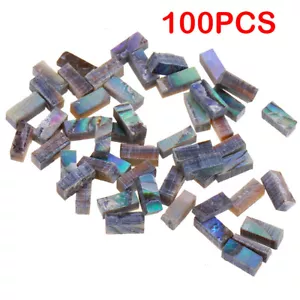 100 pezzi Abalone Shell rilegatura chitarra intarsio striscia viola 1,6 x 1,3 x 4 mm stock USA - Foto 1 di 5