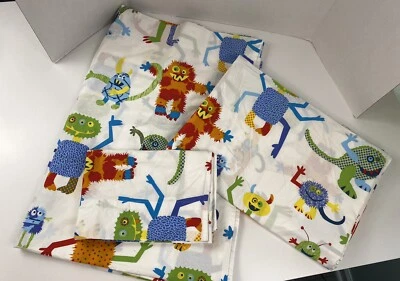 The Company Store Kids Friendly Monster Twin Flat Sheets & Standard Pillow Case - Image 1 of 4