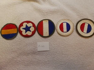 5 WW 2 Army Shoulder Patches,  P-43 - Picture 1 of 2