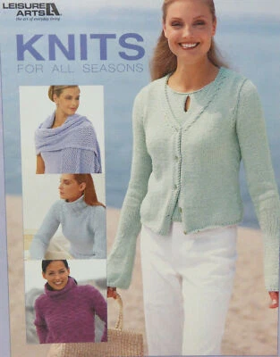 Knitting Leisure Arts KNITS For All SEASONS 3590 6 Design Collection New Pattern - Image 1 of 4